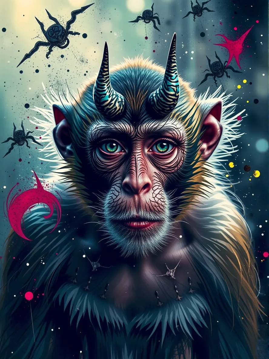 Curious Abstract Image Digital painting a curious fur - Free AI Photo Generator - starryai
