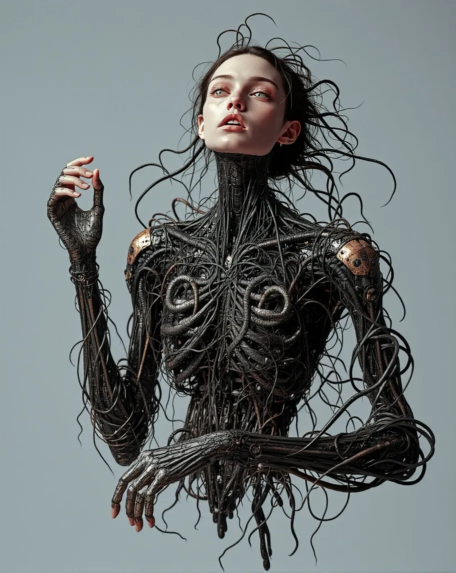 A surreal humanoid model reformed - Free AI Photo Generator - starryai