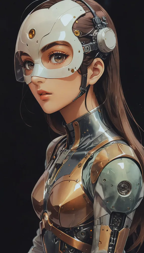 She married a Cyber Bot a Human - Free AI Photo Generator - starryai