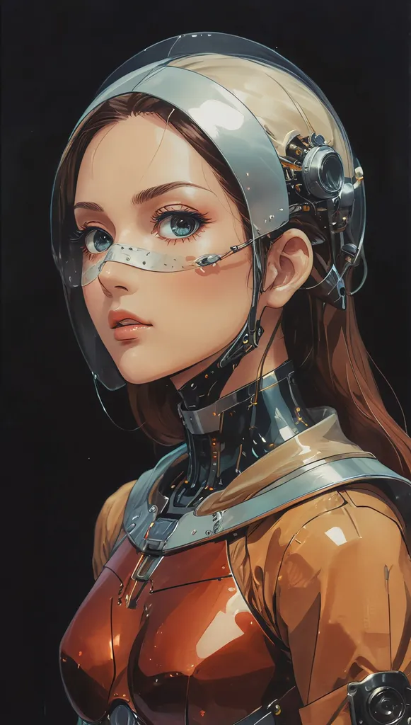 She married a Cyber Bot a Human - Free AI Photo Generator - starryai