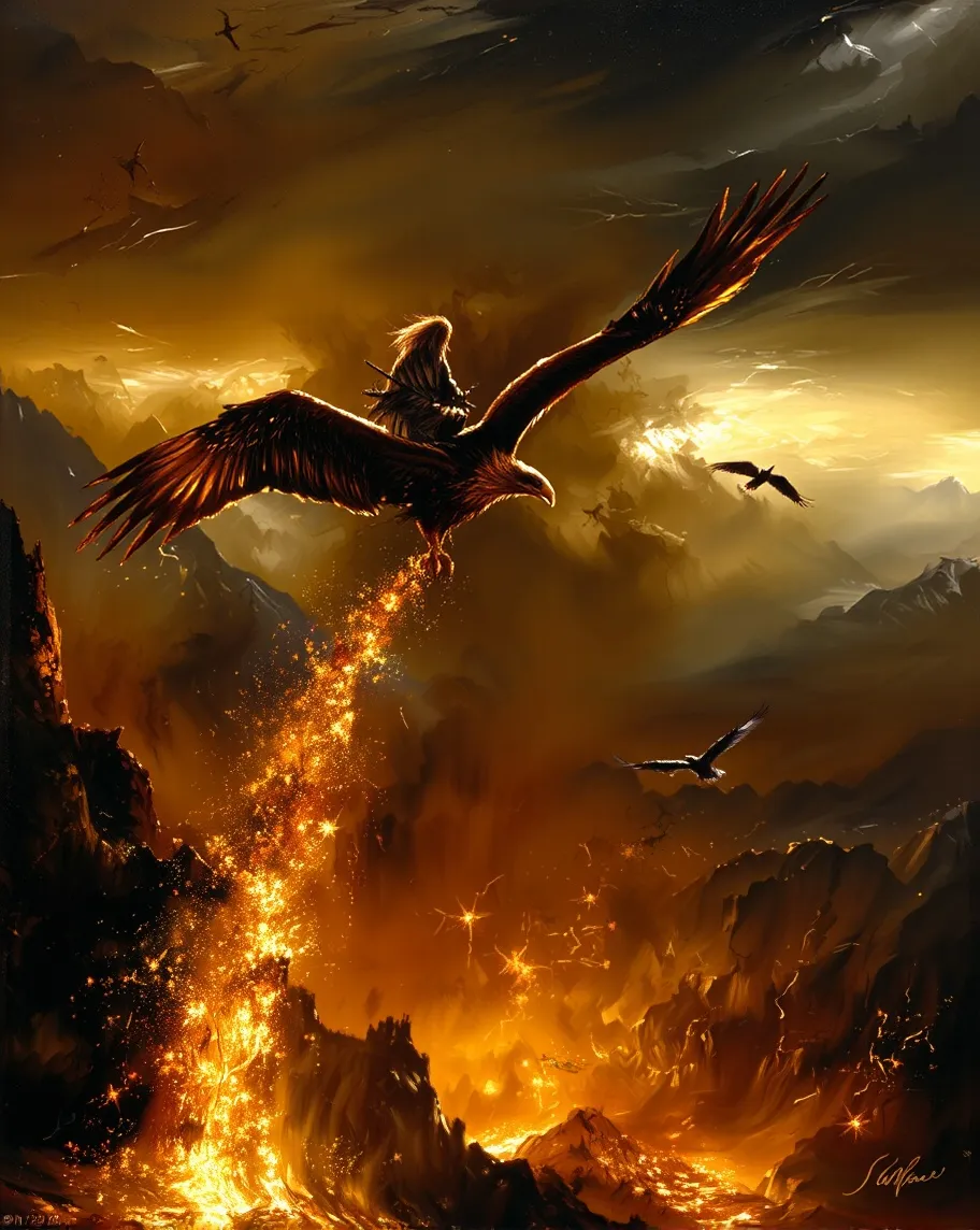 Hobbits Droping Rocks hobbit named Frodo Baggins from - Free AI Photo Generator - starryai