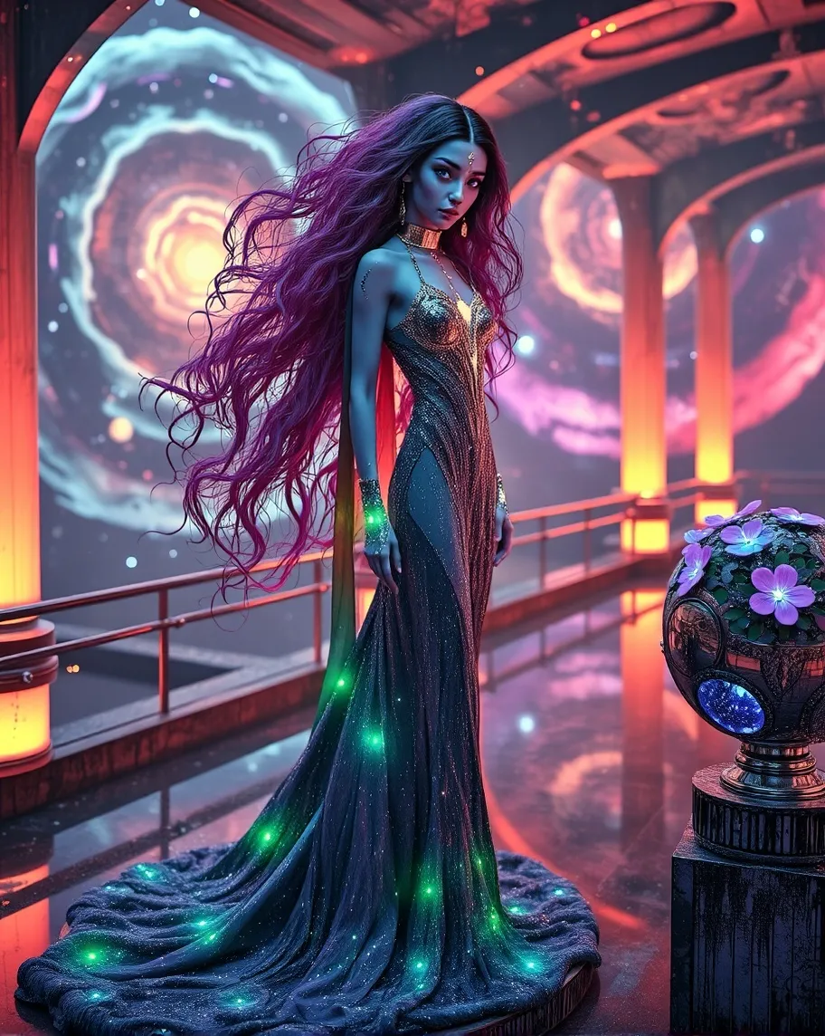 Alien queen a luminous stardust - Free AI Photo Generator - starryai