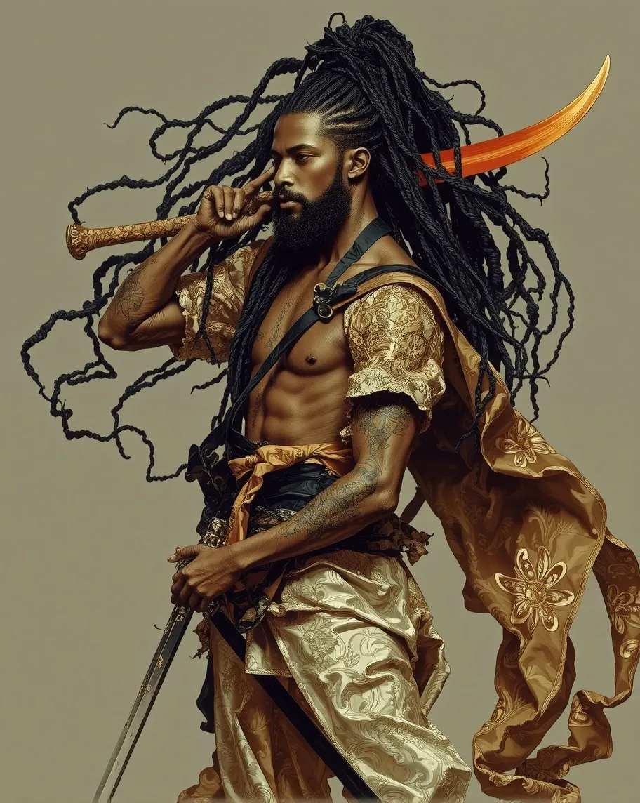 African fashion model florist fit - Free AI Photo Generator - starryai