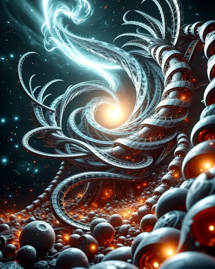 A swirling galaxy bursts through - Free AI Photo Generator - starryai