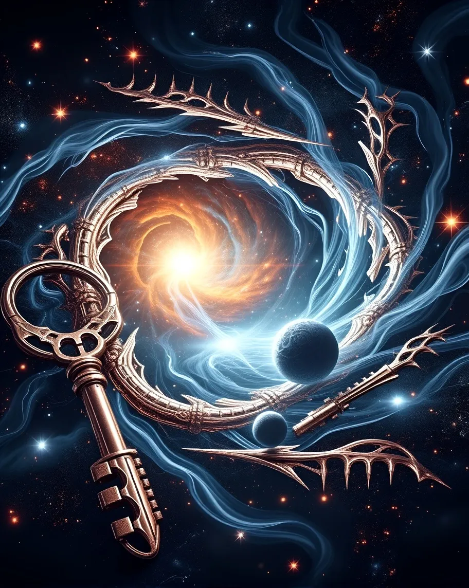A swirling galaxy bursts through - Free AI Photo Generator - starryai
