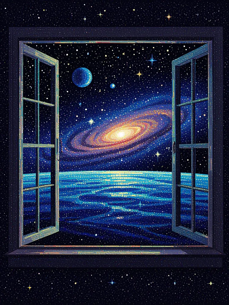Window View Galaxy A window galaxy - Free AI Photo Generator - starryai