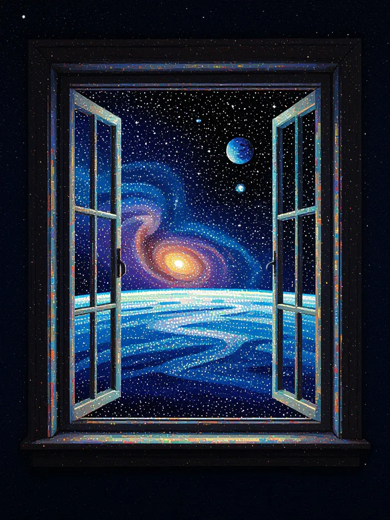 A window galaxy - Free AI Photo Generator - starryai