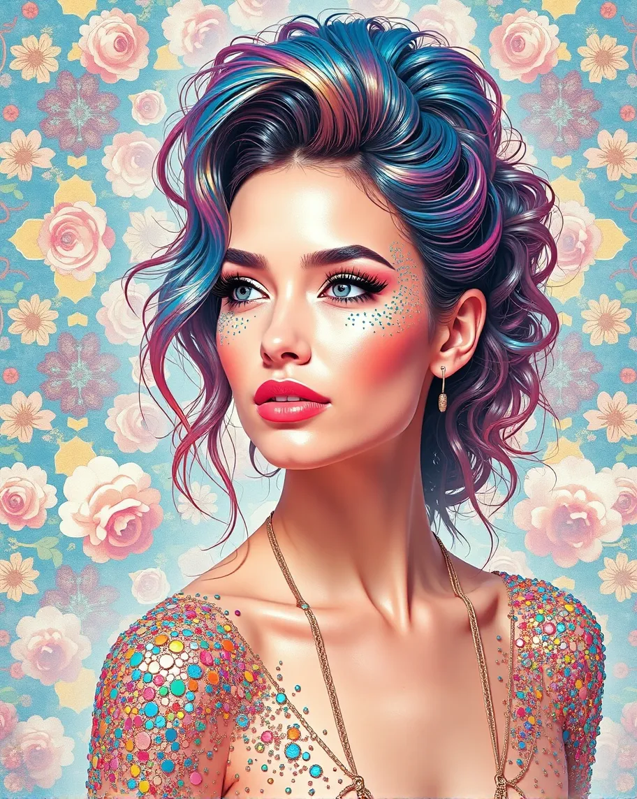 Digital painting a woman rainbow - Free AI Photo Generator - starryai