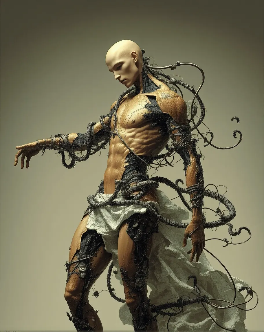 A surreal humanoid model reformed - Free AI Photo Generator - starryai