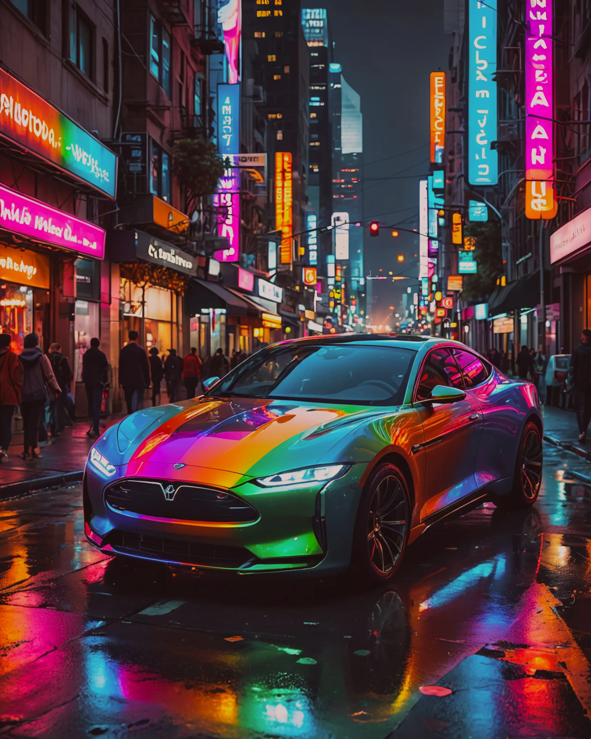 Car shape a rainbow - Free AI Photo Generator - starryai