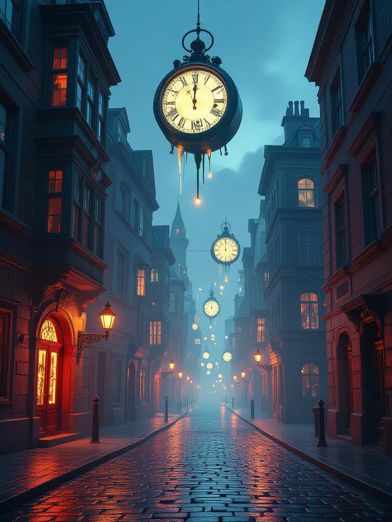 A surreal city street floating on - Free AI Photo Generator - starryai
