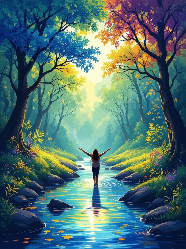 Depict a serene landscape where - Free AI Photo Generator - starryai