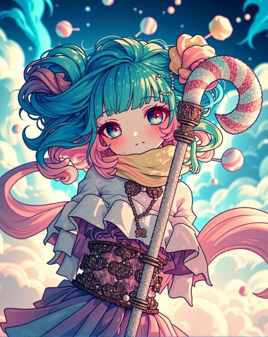 Rainbow Candy Girl – a cheerful - Free AI Photo Generator - starryai