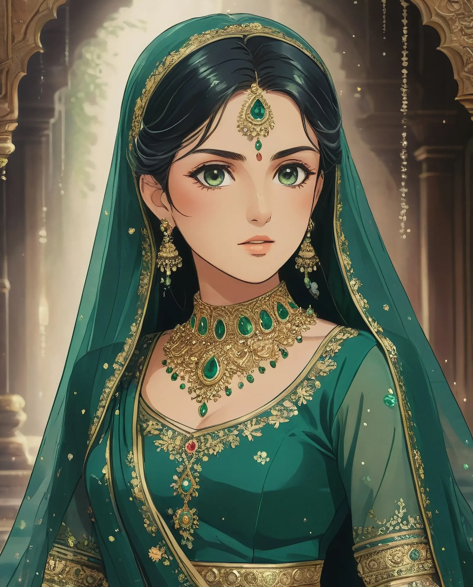Emerald Maharani – A regal woman - Free AI Photo Generator - starryai