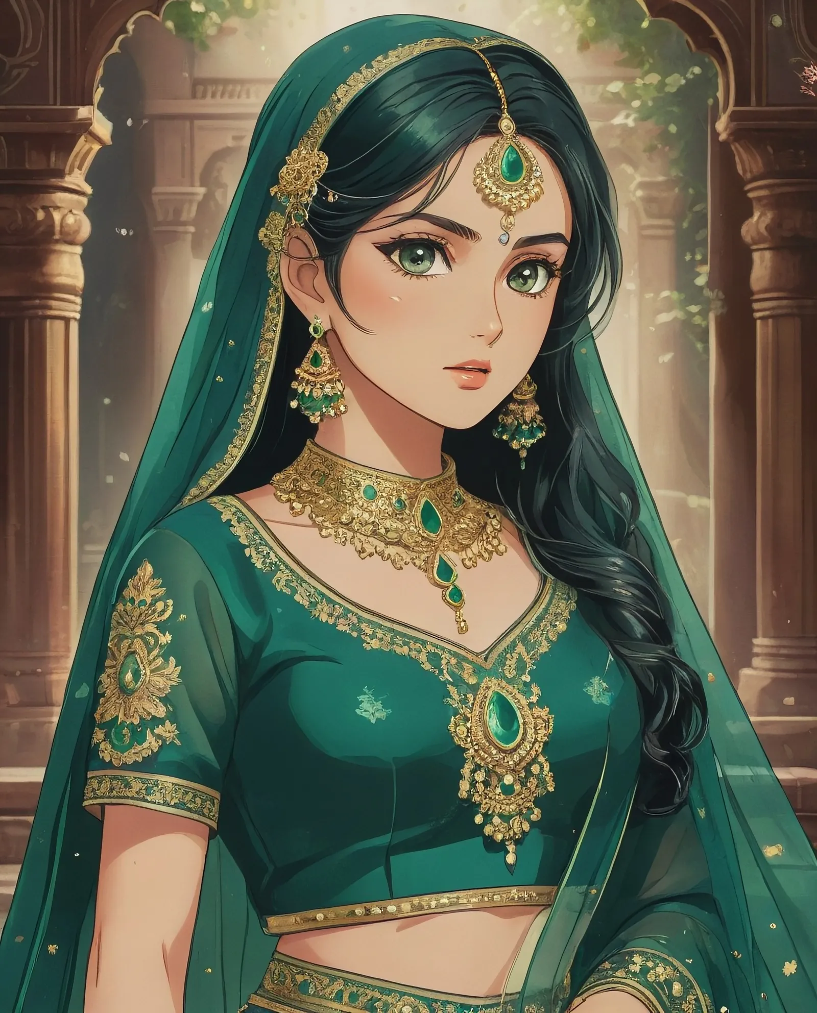 Emerald Maharani – A regal woman - Free AI Photo Generator - starryai