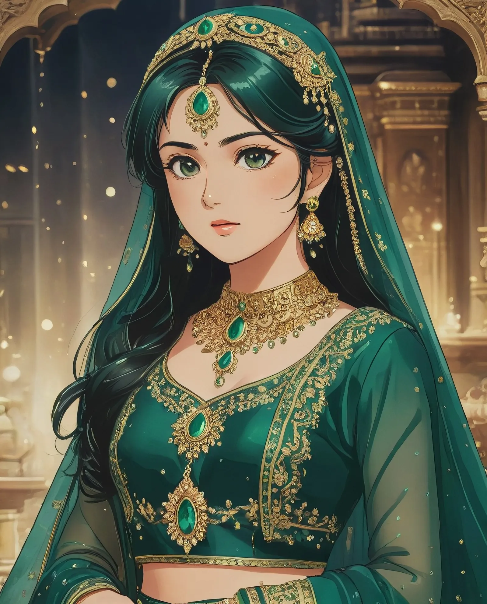 Emerald Maharani – A regal woman - Free AI Photo Generator - starryai