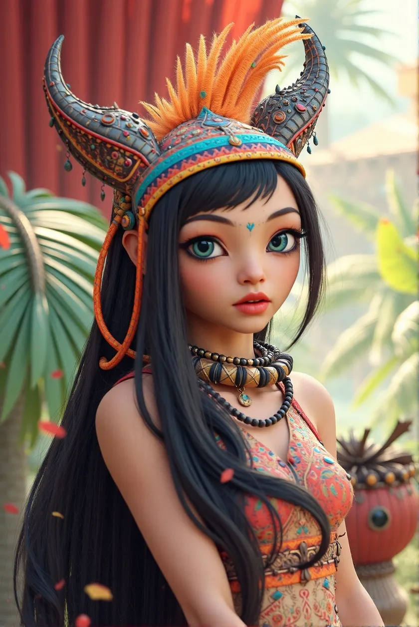Digital illustration a young long - Free AI Photo Generator - starryai