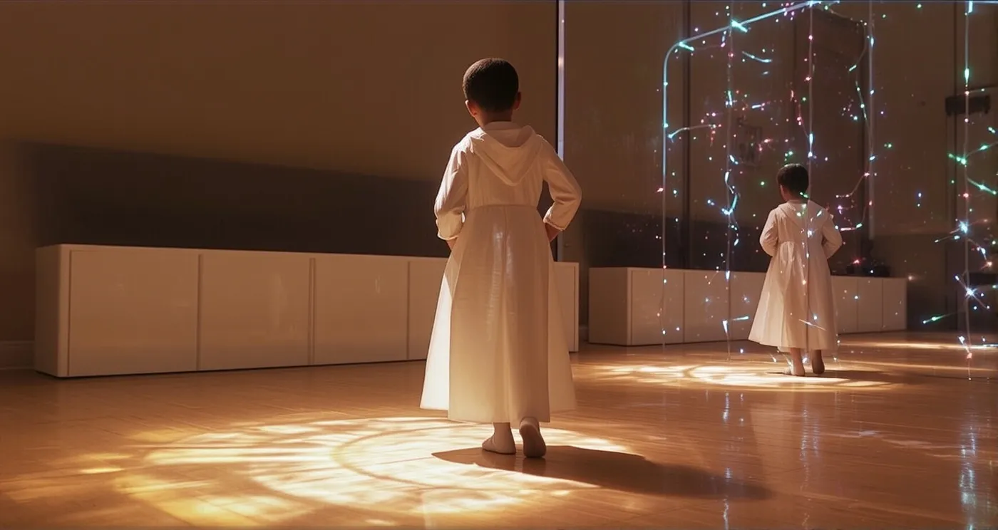 A powerful genderless child monk - Free AI Photo Generator - starryai