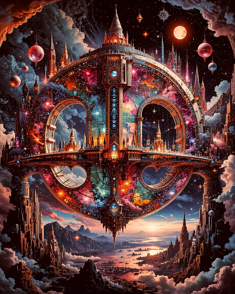 Futuristic circular alien city - Free AI Photo Generator - starryai