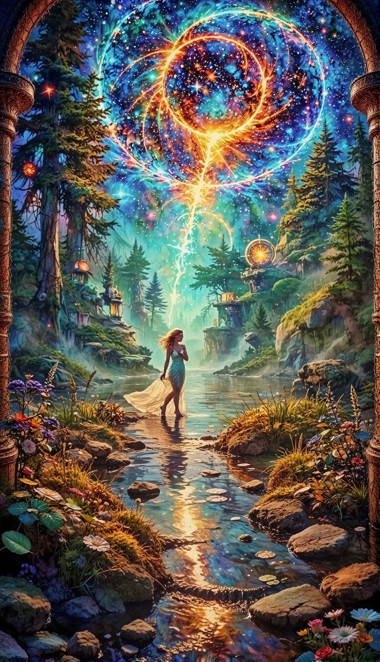 A dance among a garden stars - Free AI Photo Generator - starryai