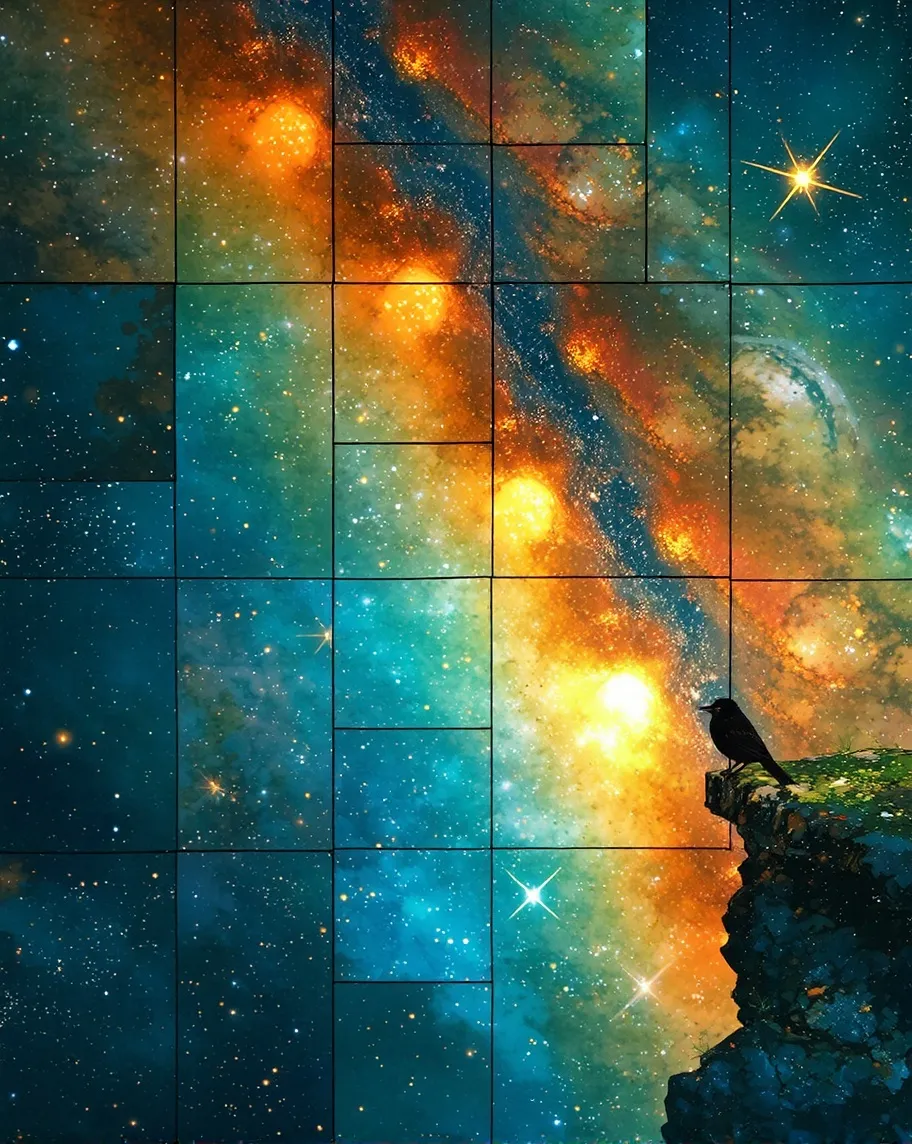 A surreal sky stitched together - Free AI Photo Generator - starryai