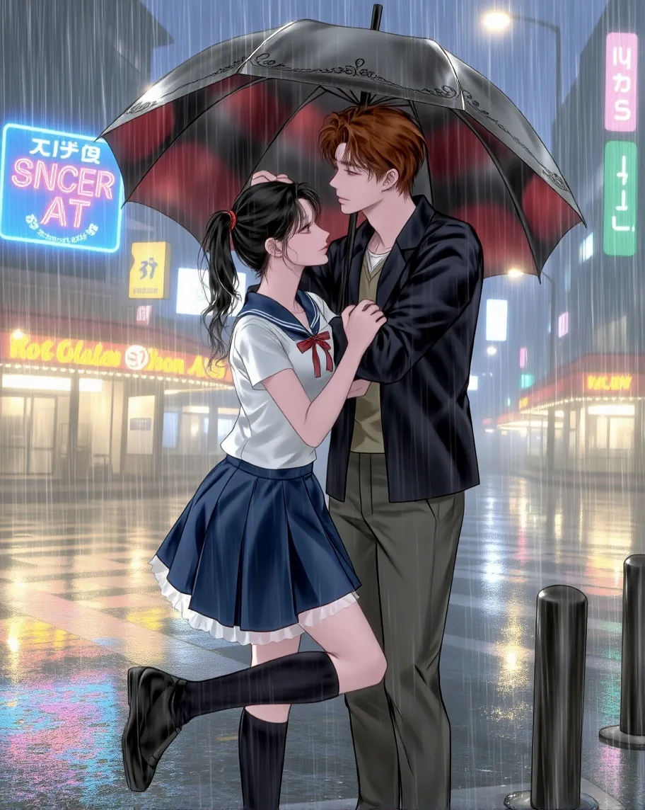 Rainy Day Romance – girl wears - Free AI Photo Generator - starryai