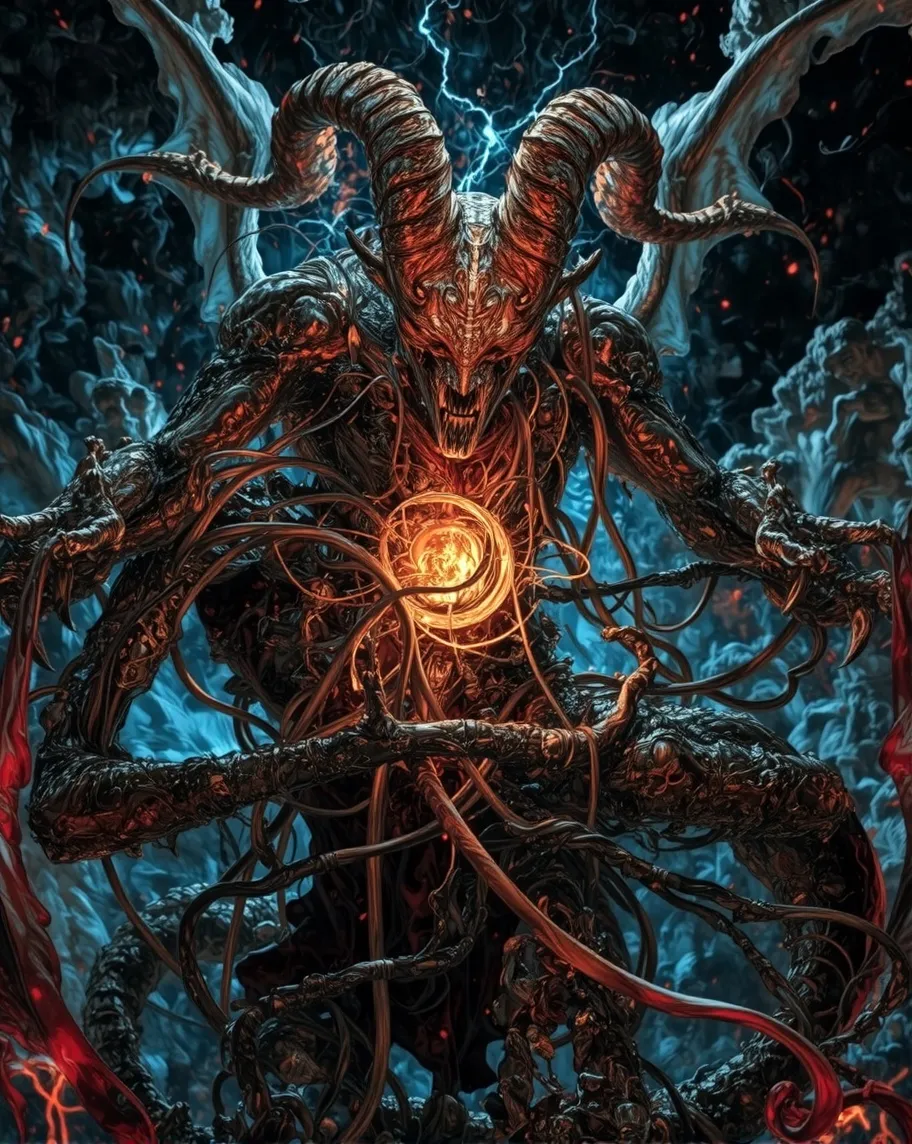 mechanical demon made metal wires - Free AI Photo Generator - starryai