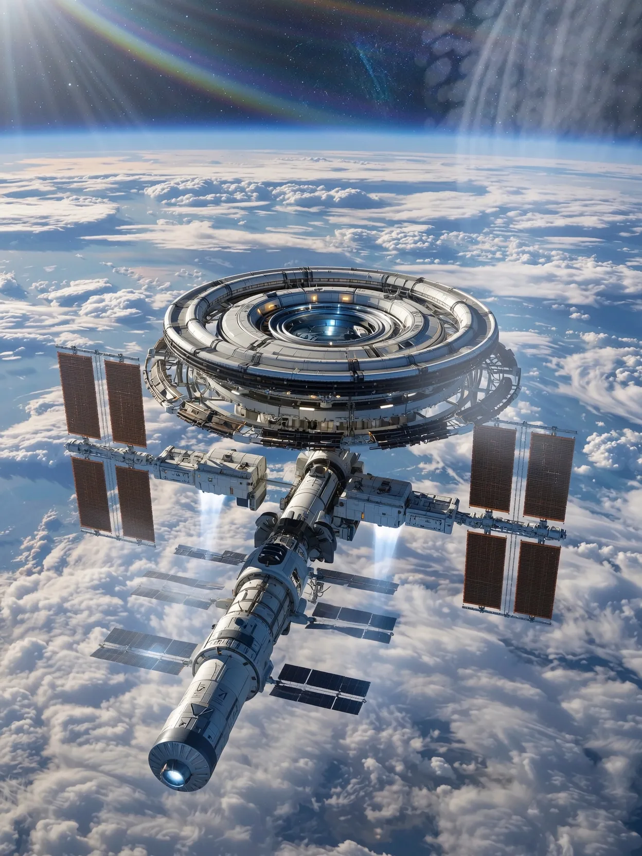 elaborate space station orbit on - Free AI Photo Generator - starryai