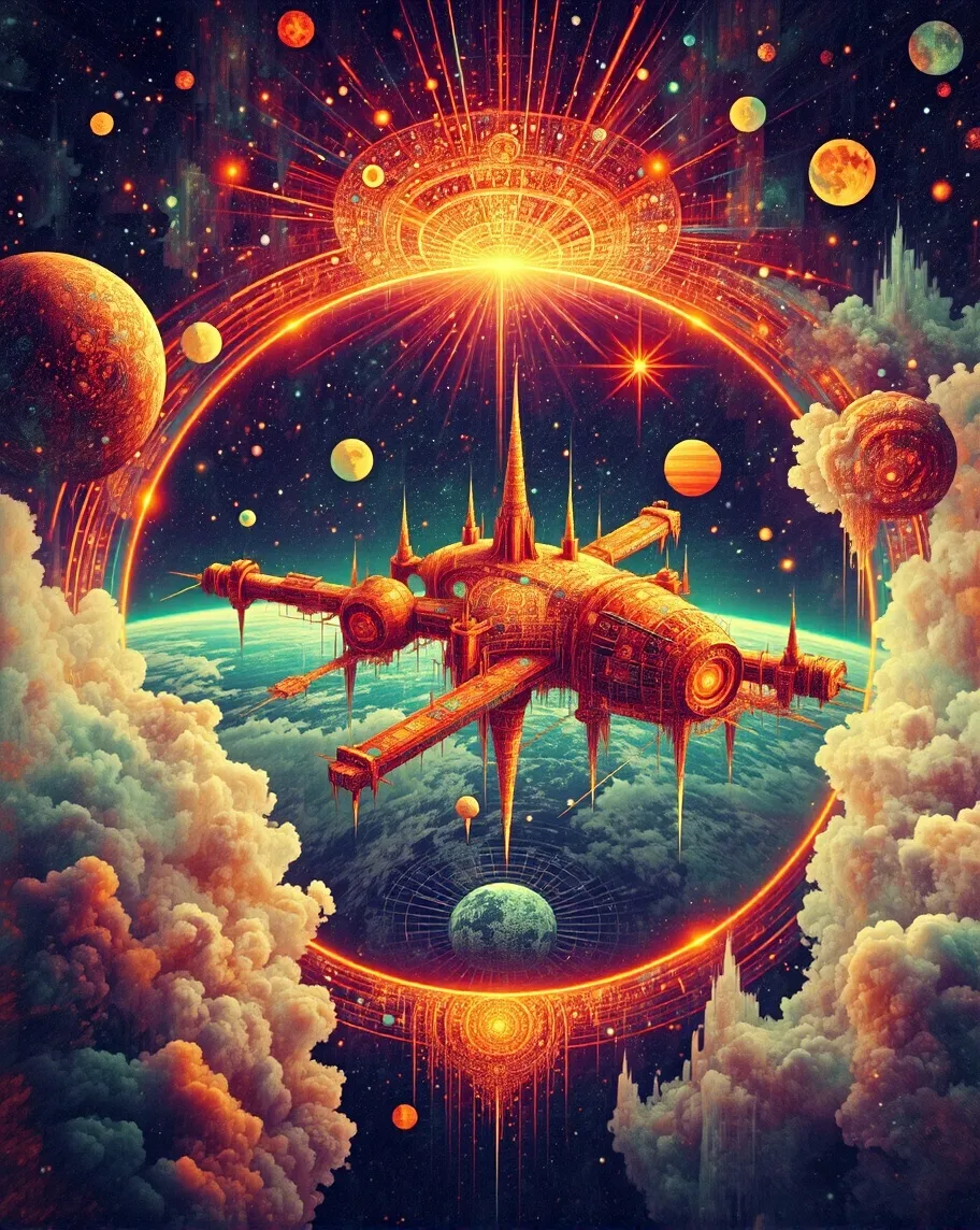 elaborate space station orbit on - Free AI Photo Generator - starryai