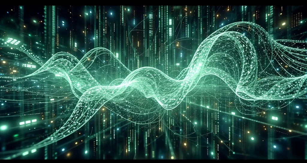 green digital string matrix flows - Free AI Photo Generator - starryai