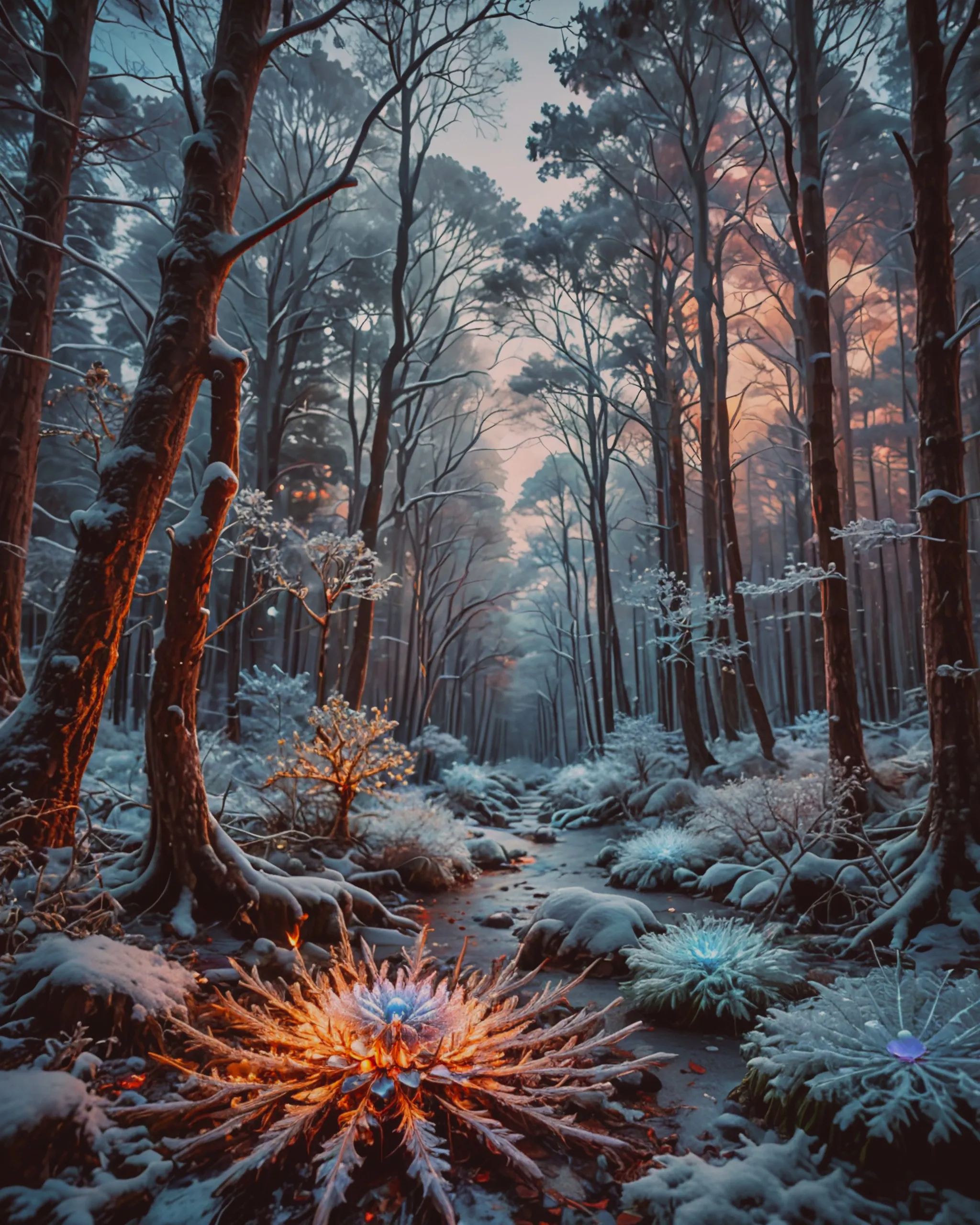 A magical forest where every tree - Free AI Photo Generator - starryai