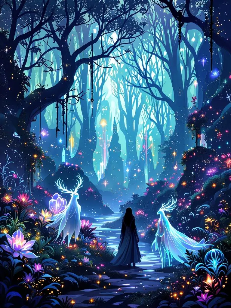 a mystical realm, ethereal flora - Free AI Photo Generator - starryai