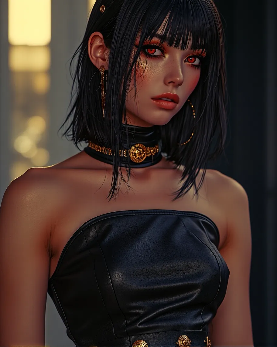 A stunning woman glittery brown - Free AI Photo Generator - starryai