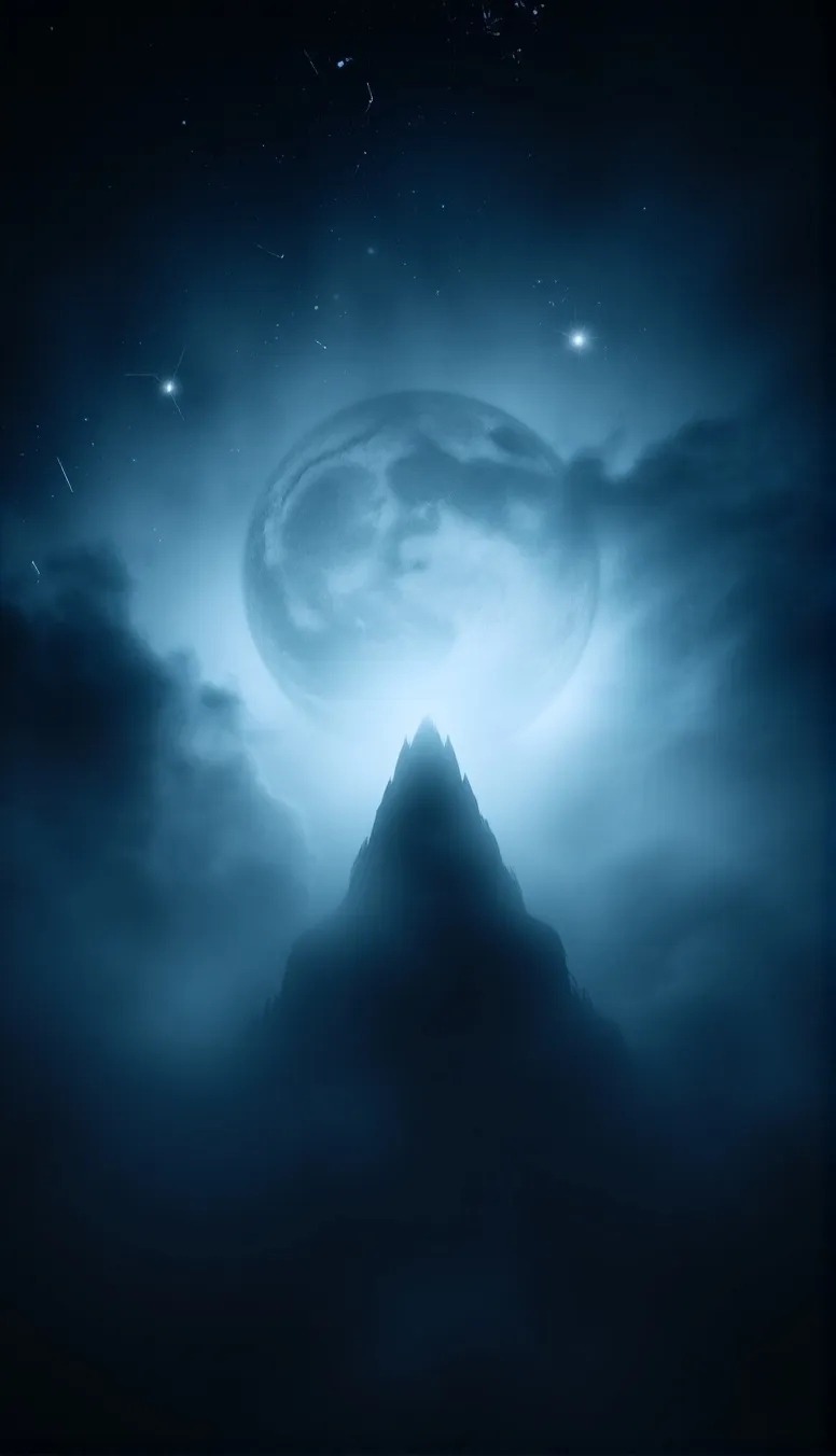 Moon backlit Silhouette a pack as - Free AI Photo Generator - starryai
