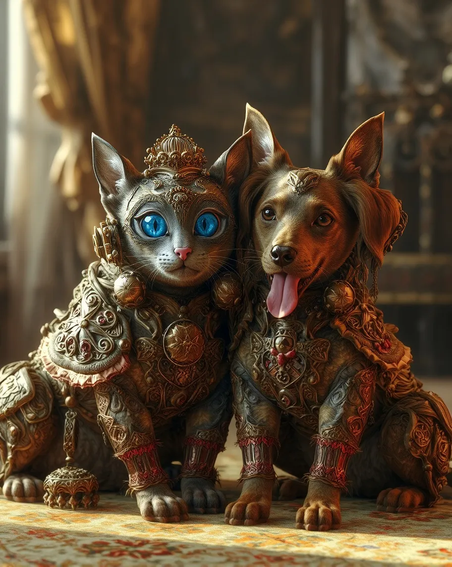 Steampunk style cat dog, details, - Free AI Photo Generator - starryai