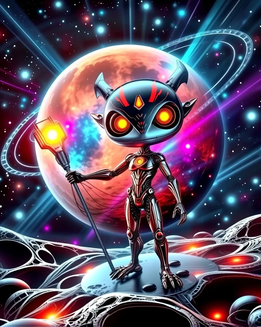 A cosmic painter, ET, crafts on - Free AI Photo Generator - starryai