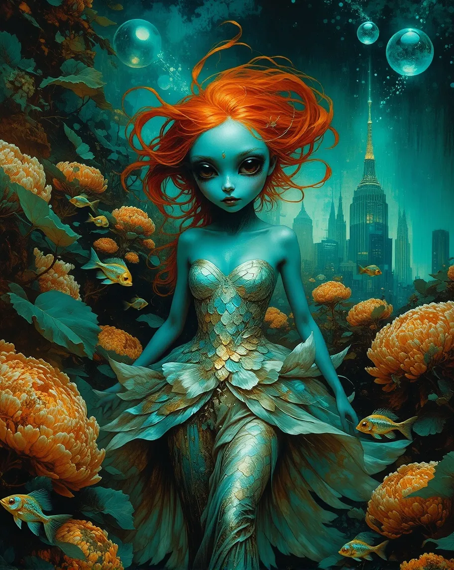 Alien Undersea - Free AI Photo Generator - starryai
