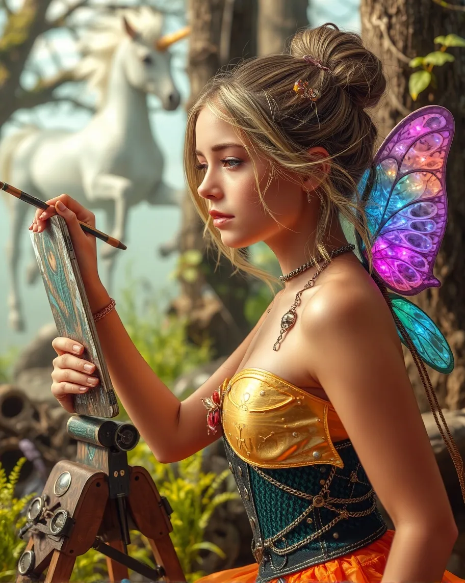 A pretty young girl, dressed as - Free AI Photo Generator - starryai
