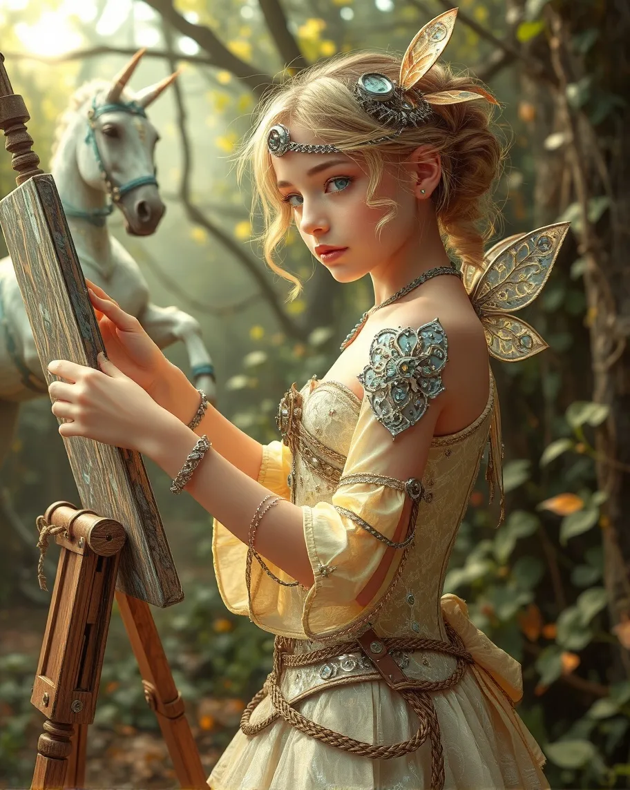 A pretty young girl, dressed as - Free AI Photo Generator - starryai