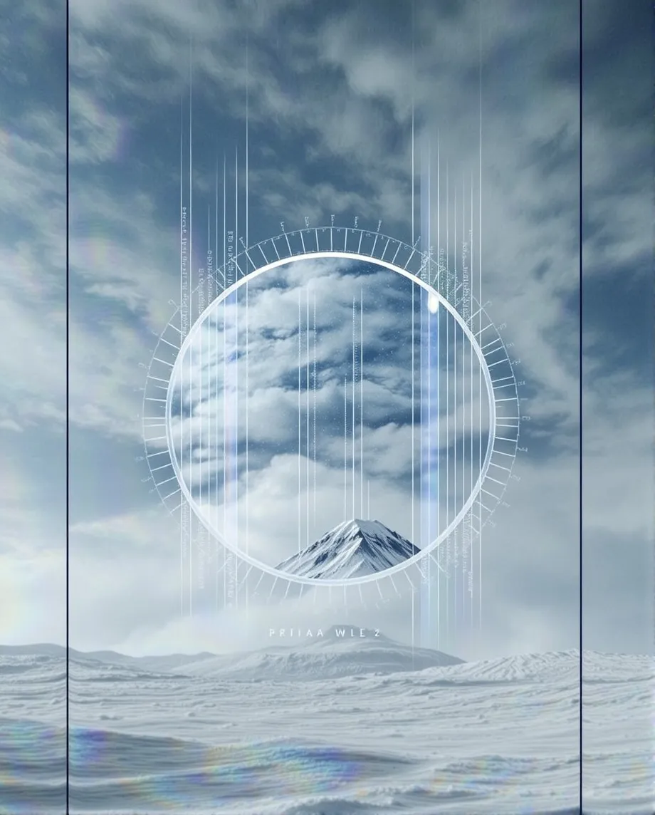 A snow-capped mountain peak, seen - Free AI Photo Generator - starryai
