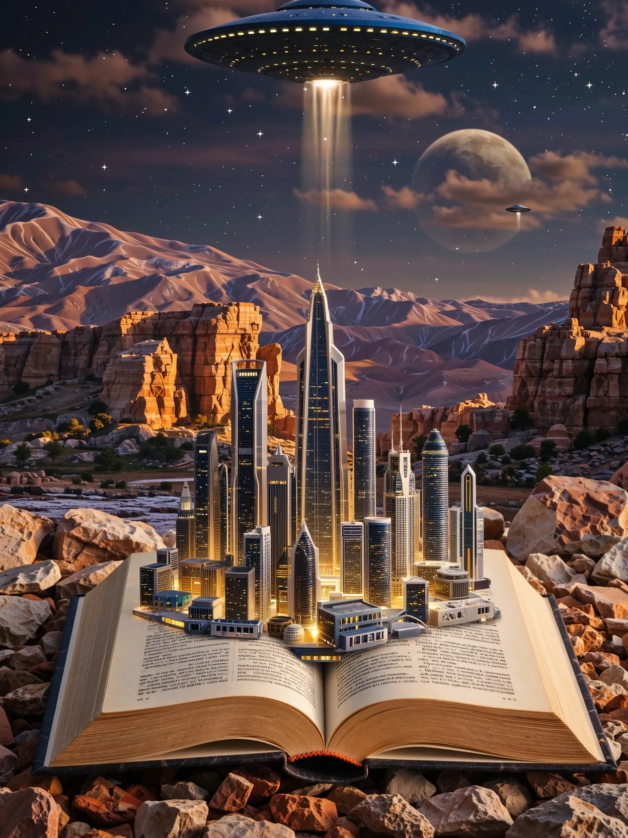 A surreal cityscape emerges from - Free AI Photo Generator - starryai