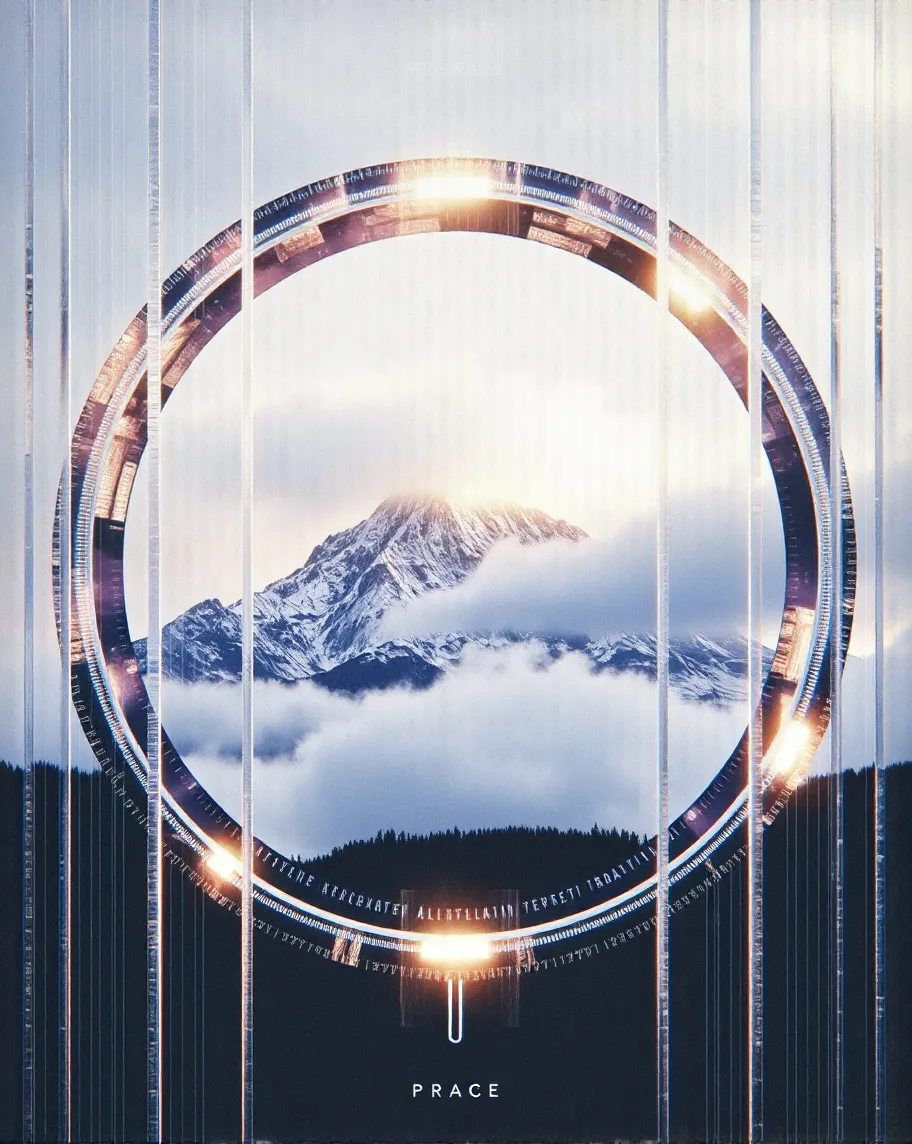 A snow-capped mountain peak, seen - Free AI Photo Generator - starryai