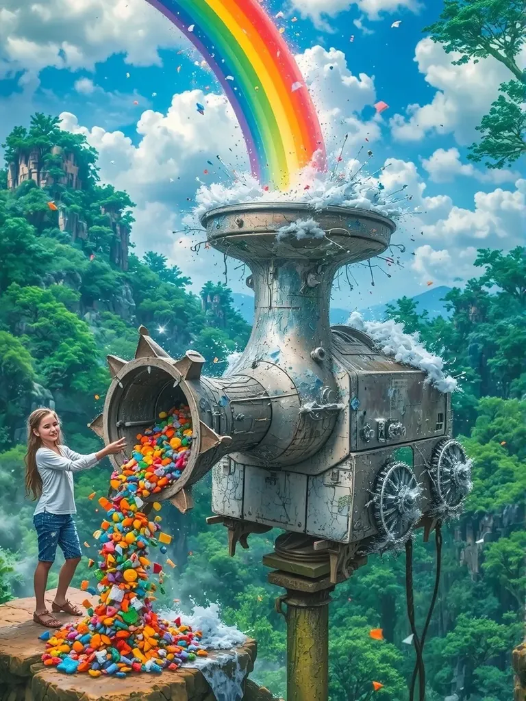 Whimsical fantasy scene, a cyber - Free AI Photo Generator - starryai