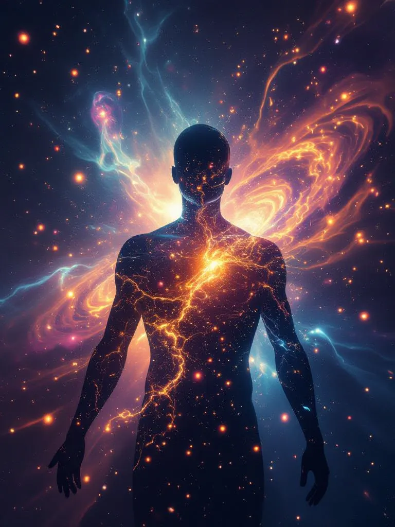 A human silhouette dissolving - Free AI Photo Generator - starryai