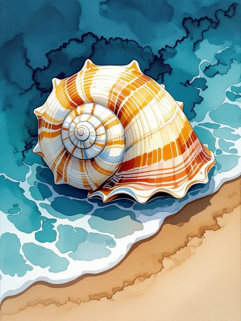 Cross contour drawing a shell end - Free AI Photo Generator - starryai