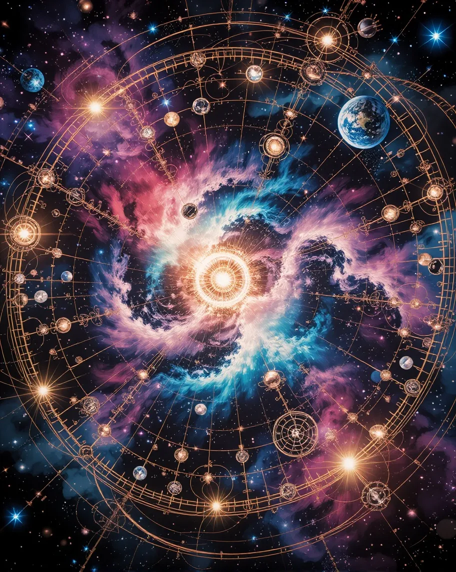 "An explosion cosmic beauty lines - Free AI Photo Generator - starryai