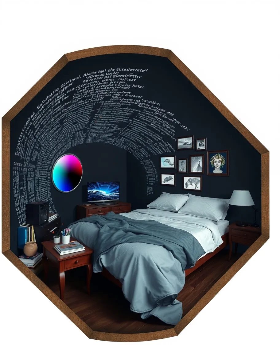 Room dissolving into code - Free AI Photo Generator - starryai