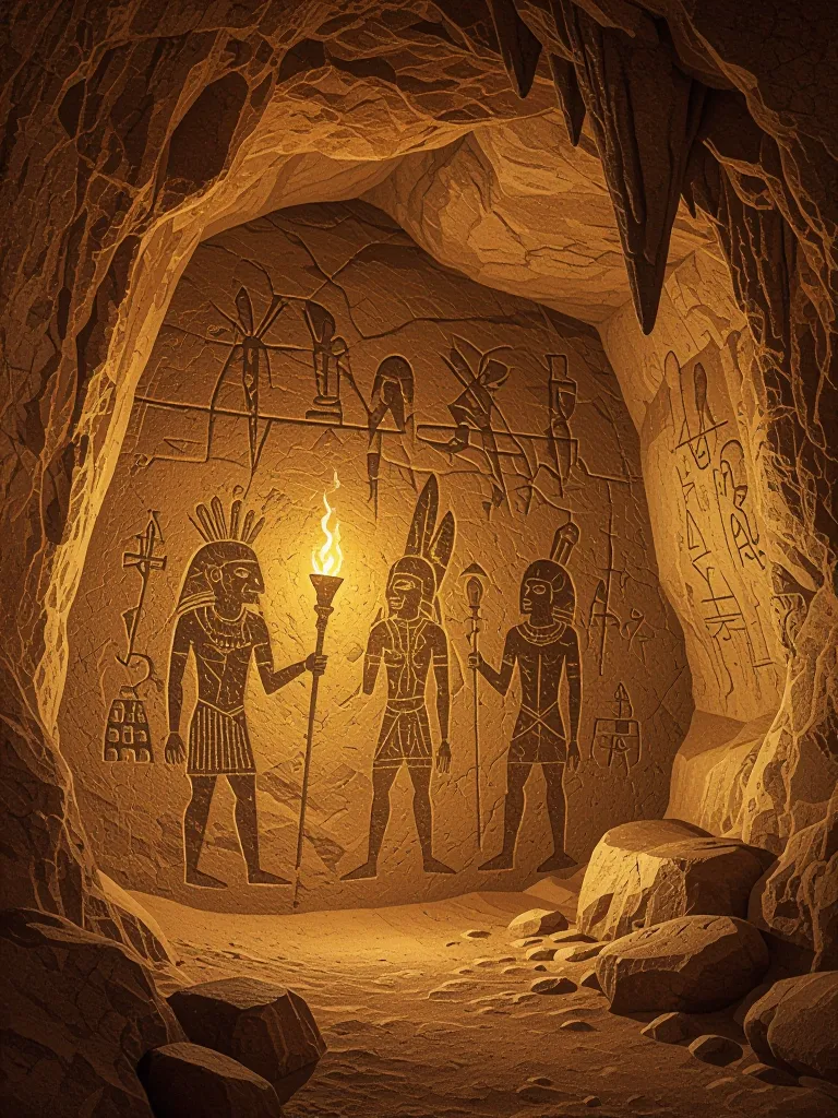 Primitive Alien cave wall mural, primitive tribal - Free AI Photo Generator - starryai