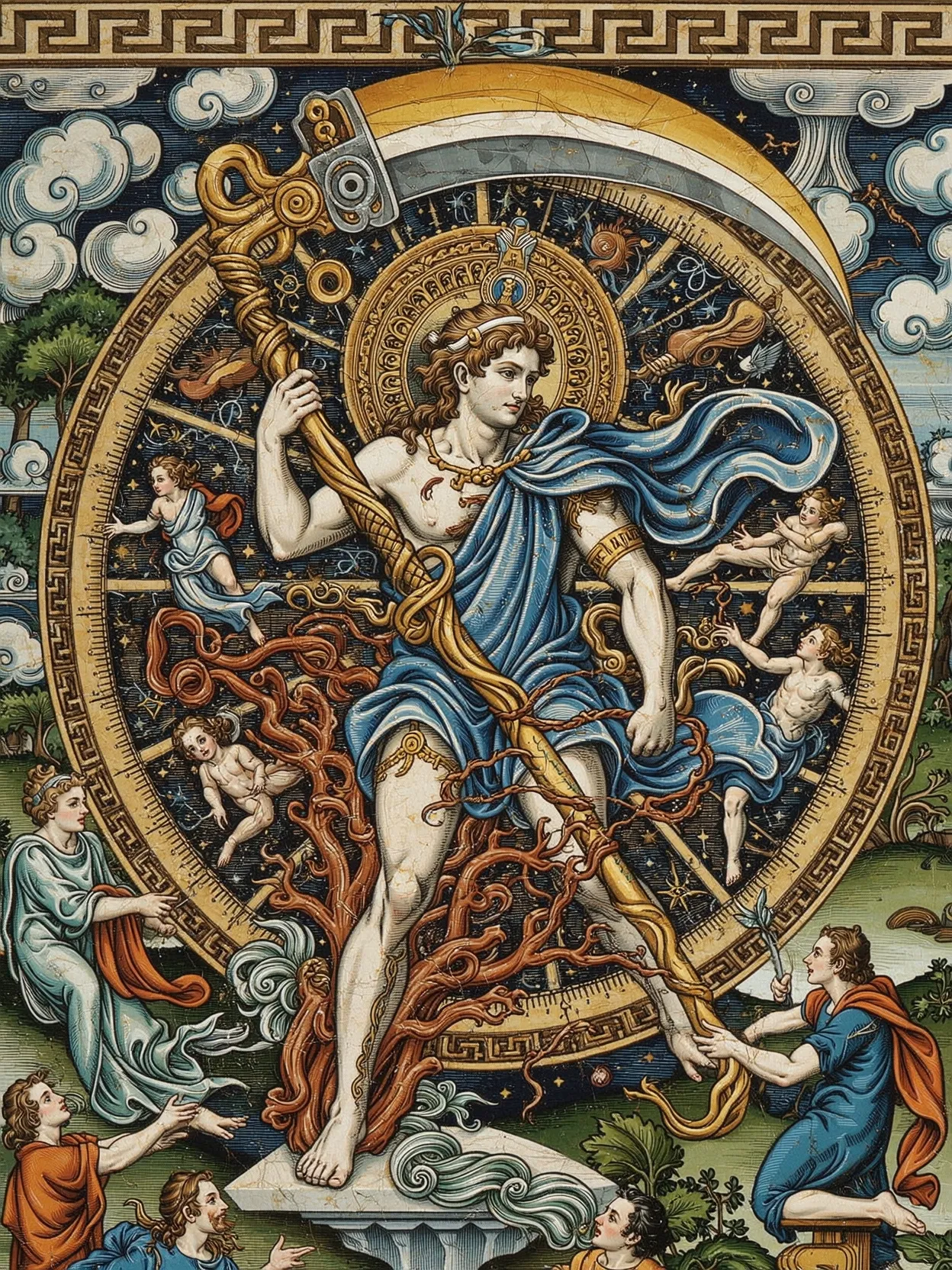 God Cronos Clock Chronos, enigmatic Greek god his - Free AI Photo Generator - starryai