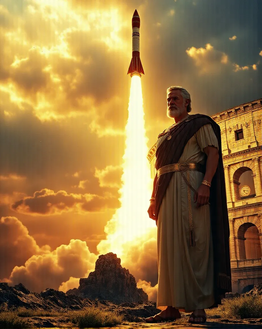 A majestic Roman emperor, stands - Free AI Photo Generator - starryai
